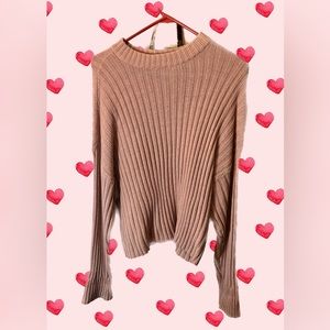 Rose Gold Ribbed Sweater American Eagle Large